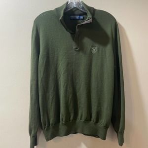 Polo Golf Ralph Lauren Sweater Green Quarter Zip Merino Wool Mens L